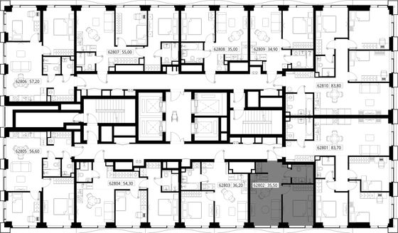 Продажа 1-комнатной квартиры 35,5 м², 28/48 этаж