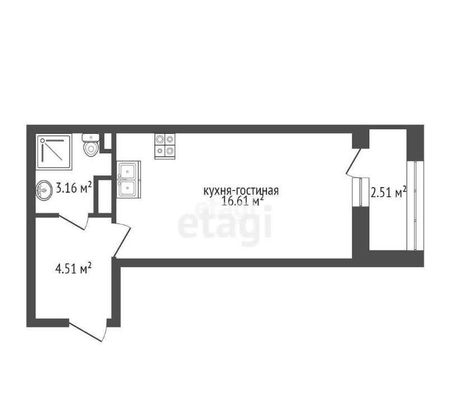 Продажа квартиры-студии 25,5 м², 9/18 этаж