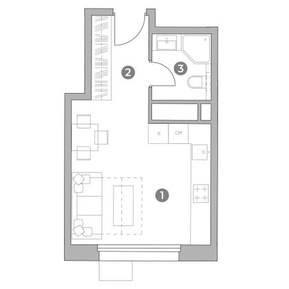 Продажа квартиры-студии 24,9 м², 4/16 этаж