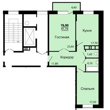 Продажа 2-комнатной квартиры 76,9 м², 9/10 этаж