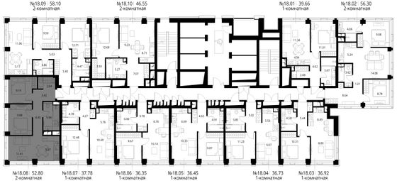 Продажа 2-комнатной квартиры 52,8 м², 18/48 этаж