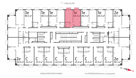 Продажа 1-комнатной квартиры 40,4 м², 19/23 этаж