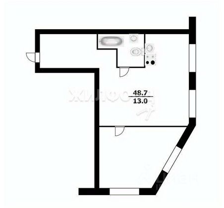 Продажа 2-комнатной квартиры 48,7 м², 1/3 этаж