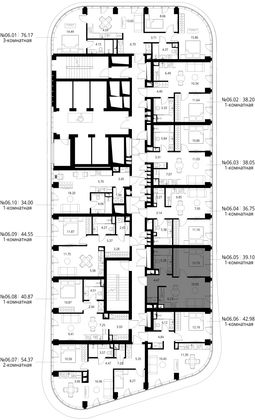 Продажа 1-комнатной квартиры 39,1 м², 6/49 этаж