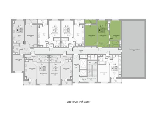 Продажа 2-комнатной квартиры 54,7 м², 2/15 этаж