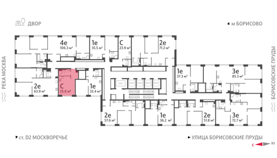 Продажа квартиры-студии 25,6 м², 45/52 этаж