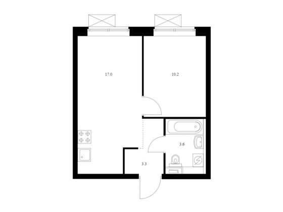 Продажа 1-комнатной квартиры 34,1 м², 3/33 этаж