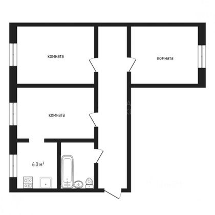 Продажа 3-комнатной квартиры 66,2 м², 2/5 этаж