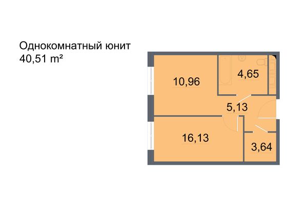 Продажа 1-комнатной квартиры 40,5 м², 21/24 этаж