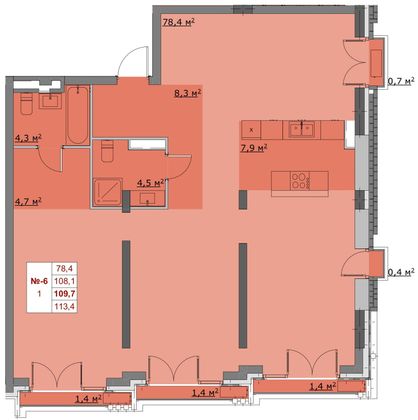 Продажа 3-комнатной квартиры 109,7 м², 3/6 этаж