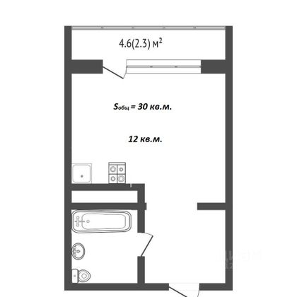 Продажа квартиры-студии 30 м², 20/23 этаж