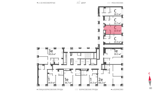 Продажа квартиры-студии 22 м², 2/52 этаж