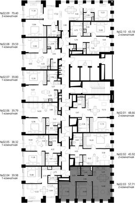 Продажа 2-комнатной квартиры 57,7 м², 2/26 этаж