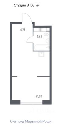 Продажа квартиры-студии 31,6 м², 11/13 этаж