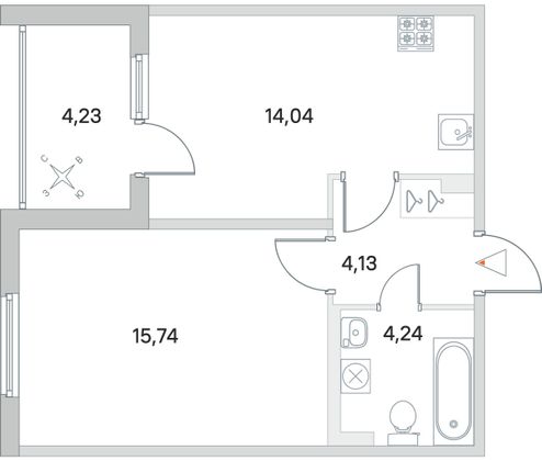 Продажа 1-комнатной квартиры 40,3 м², 1/5 этаж