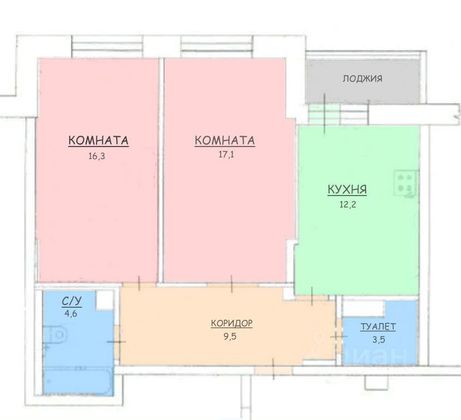 Продажа 2-комнатной квартиры 62 м², 2/9 этаж