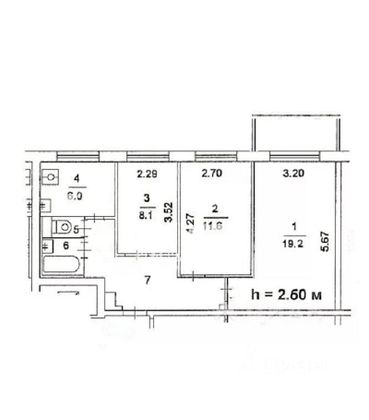 Продажа 3-комнатной квартиры 58,6 м², 9/9 этаж