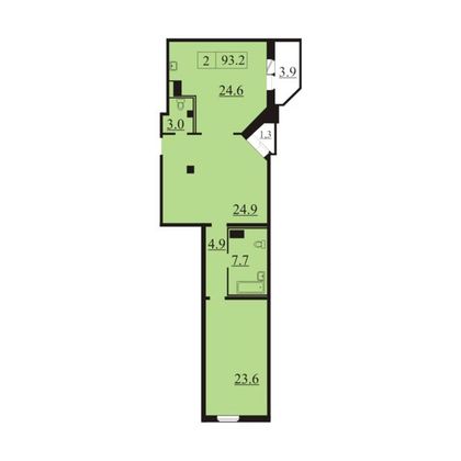 Продажа 2-комнатной квартиры 92 м², 2/25 этаж