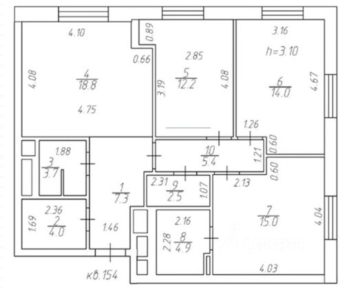 Продажа 3-комнатной квартиры 85 м², 8/14 этаж