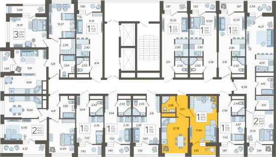 Продажа 1-комнатной квартиры 38,2 м², 8/19 этаж