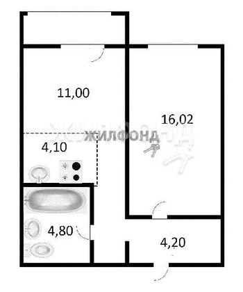 Продажа 1-комнатной квартиры 42 м², 5/17 этаж