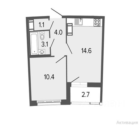 Продажа 1-комнатной квартиры 32,5 м², 6/20 этаж