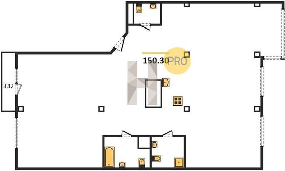 Продажа 3-комнатной квартиры 150,3 м², 7/17 этаж