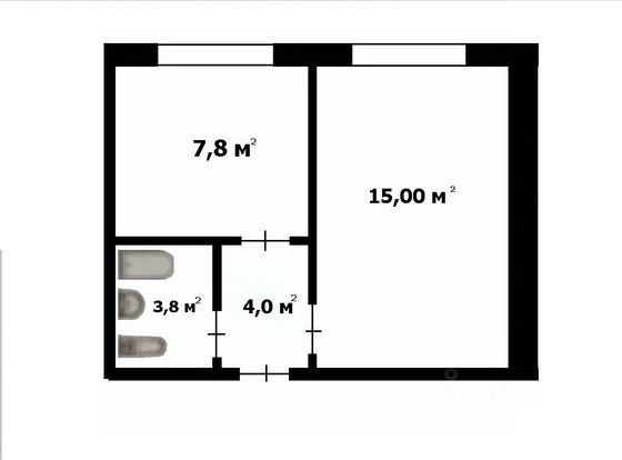 Продажа 1-комнатной квартиры 30,6 м², 5/8 этаж