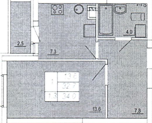 Продажа 1-комнатной квартиры 34 м², 7/25 этаж