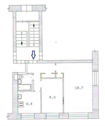 Продажа 2-комнатной квартиры 43 м², 1/5 этаж