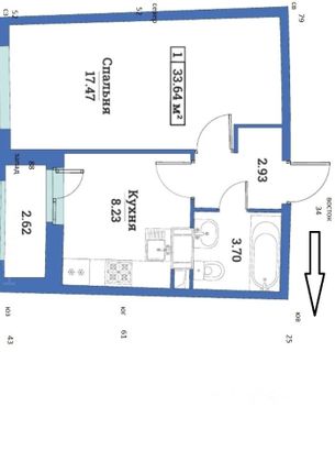 Аренда 1-комнатной квартиры 32,4 м², 11/20 этаж