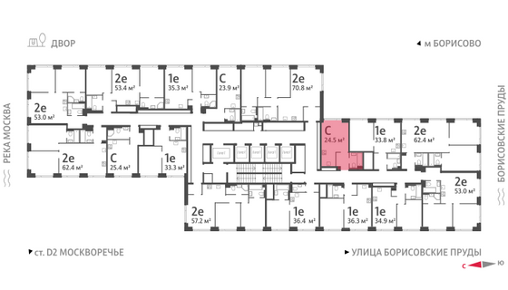 Продажа квартиры-студии 24,5 м², 27/52 этаж