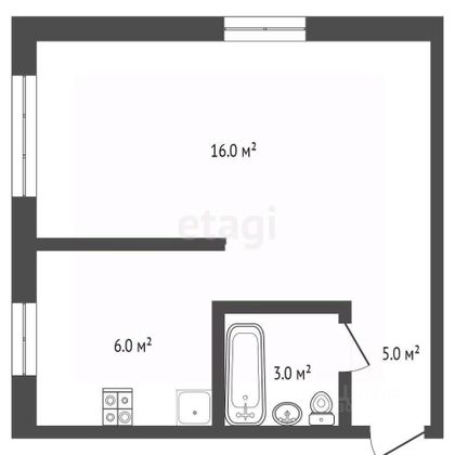 Продажа 1-комнатной квартиры 30 м², 4/5 этаж