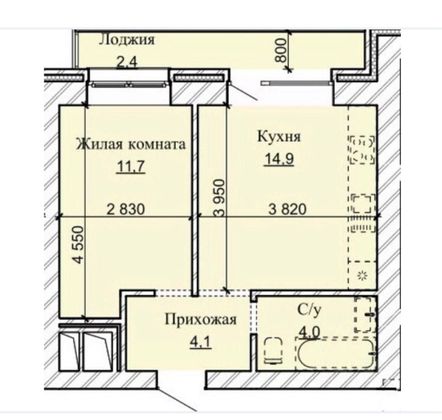 Продажа 1-комнатной квартиры 37 м², 3/17 этаж