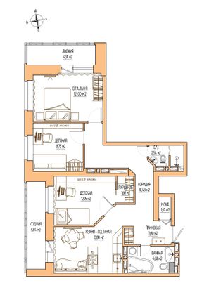Продажа 3-комнатной квартиры 70,6 м², 24/24 этаж