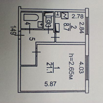 Продажа 1-комнатной квартиры 39 м², 2/12 этаж