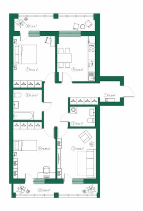 Продажа 3-комнатной квартиры 89,5 м², 2/9 этаж