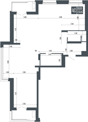 Продажа 4-комнатной квартиры 110,4 м², 3/15 этаж