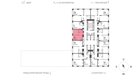 Продажа 1-комнатной квартиры 31,9 м², 20/30 этаж