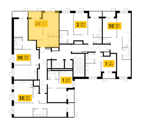 Продажа 2-комнатной квартиры 41,4 м², 8/14 этаж