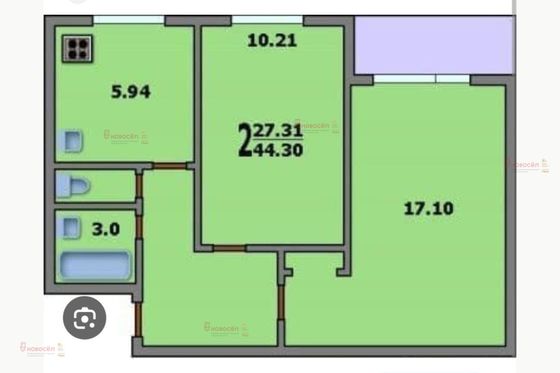 Продажа 2-комнатной квартиры 49 м², 7/9 этаж