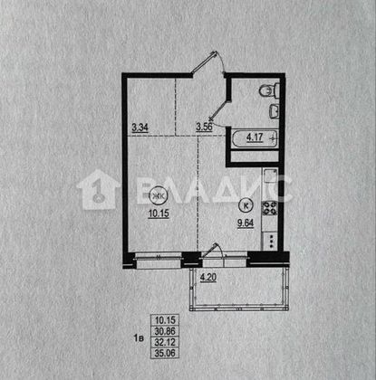 Продажа 1-комнатной квартиры 35 м², 11/18 этаж