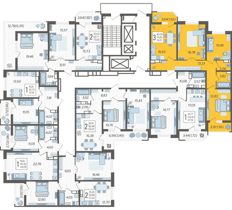 Продажа 3-комнатной квартиры 78,2 м², 16/23 этаж