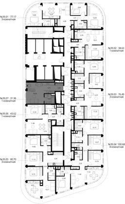 Продажа квартиры-студии 32 м², 39/49 этаж