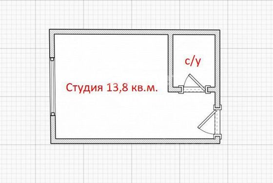 Продажа квартиры-студии 13,8 м², 1/9 этаж