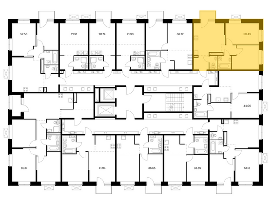 Продажа 2-комнатной квартиры 50,5 м², 10/10 этаж