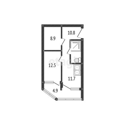 Продажа 2-комнатной квартиры 49,2 м², 10/24 этаж