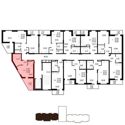 Продажа квартиры-студии 24 м², 6/11 этаж