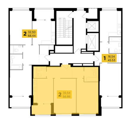Продажа 2-комнатной квартиры 66,9 м², 21/21 этаж