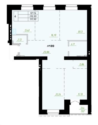 170,6 м², 4-комн. квартира, 9/9 этаж